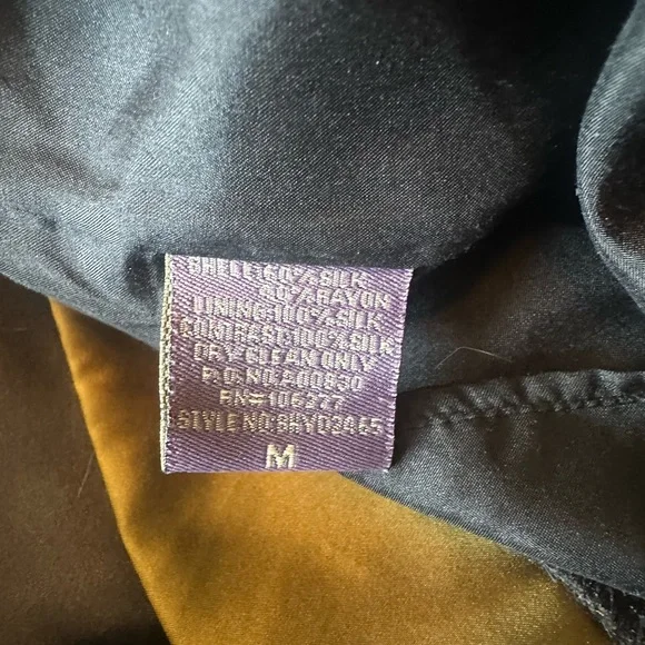 Hale Bob silk velvet burnout beaded babydoll top in black and olive green size M - Picture 11 of 11